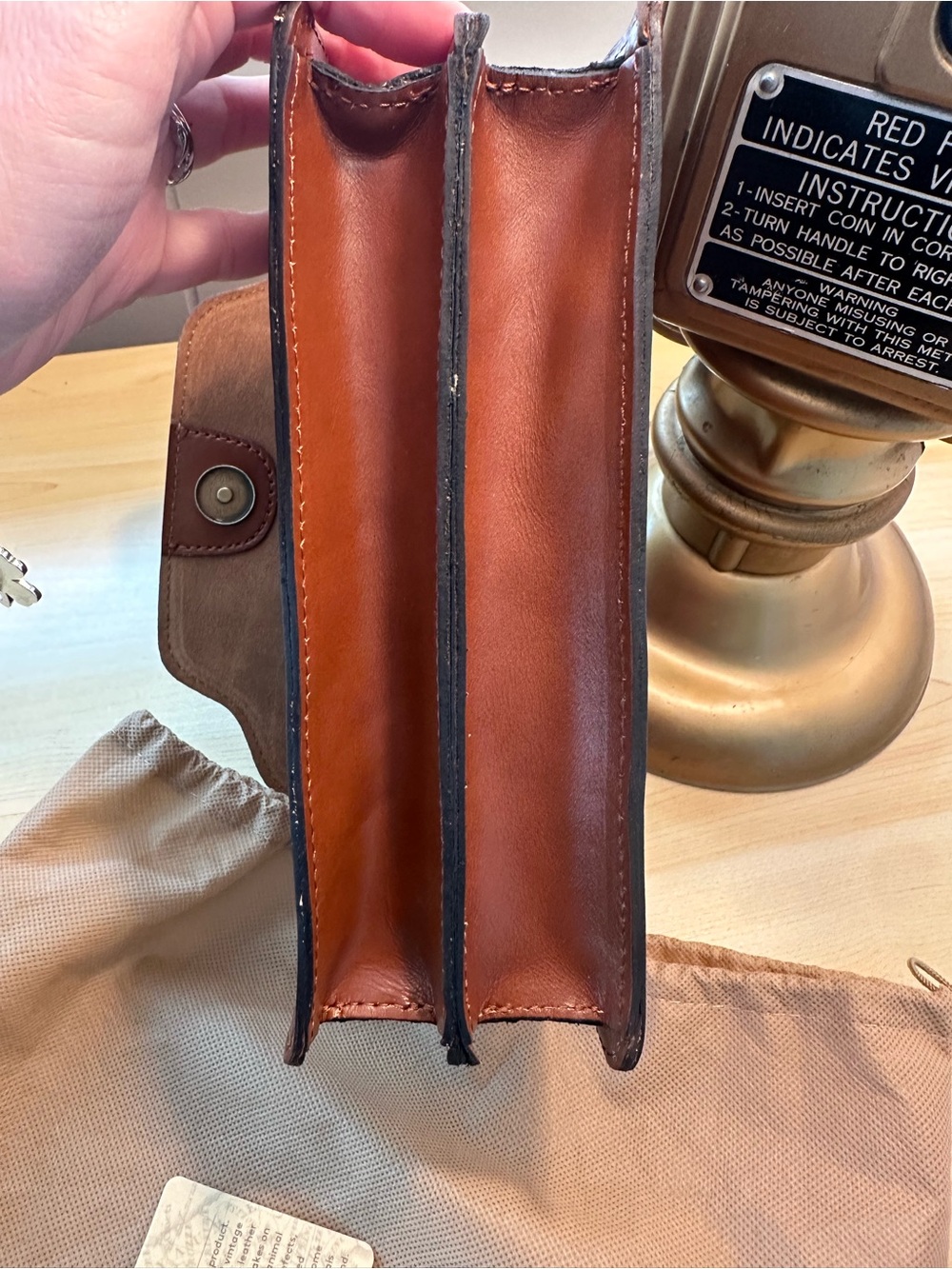 Patricia Nash Top Handle Brown Leather w Crossbody Strap - Picture 6 of 13